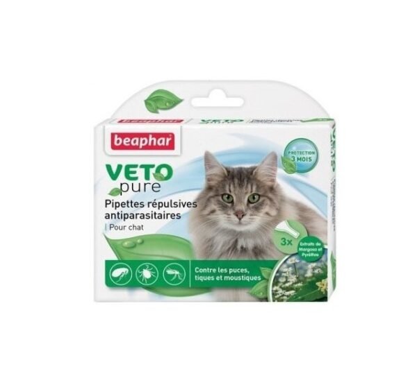 Beaphar Veto Pure Bio Spot On репелентни капки за котка, 3 бр