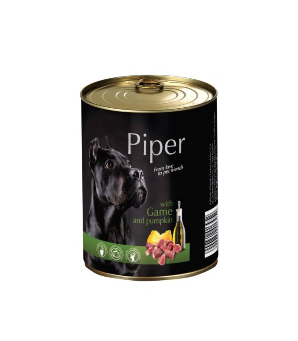 Премиум консервирана храна за кучета Piper Adult с дивеч и тиква