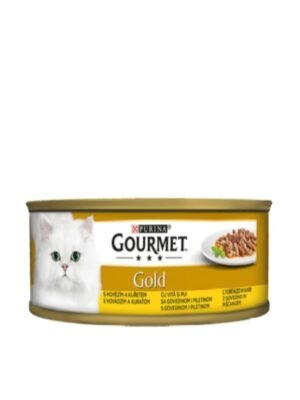 Gourmet Gold за котки в зряла възраст, двойно удоволствие Говеждо и Пиле - 85 гр.