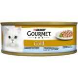 Gourmet Gold за котки в зряла възраст, двойно удоволствие Океанска Риба и Спанак - 85 гр.