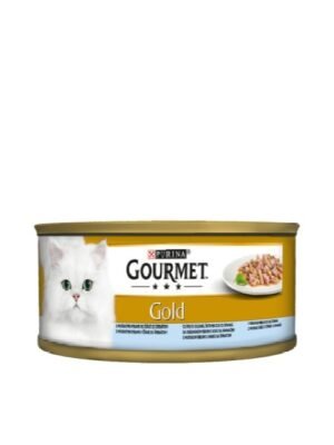 Gourmet Gold за котки в зряла възраст, двойно удоволствие Океанска Риба и Спанак - 85 гр.