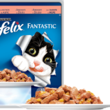 Пауч за котки Felix Fantastic с месо от сьомга в желе - 100 гр.