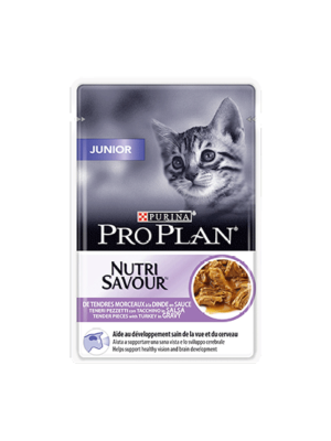 Purina Pro Plan Nutri Savuor Junior за малки котенца по време на отбиване и растеж, с пуешко месо в сос 85 гр.