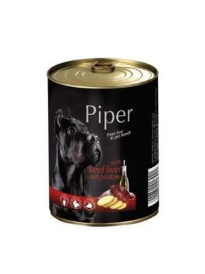 Премиум консервирана храна за кучета Piper Adult с телешки дроб и картофи