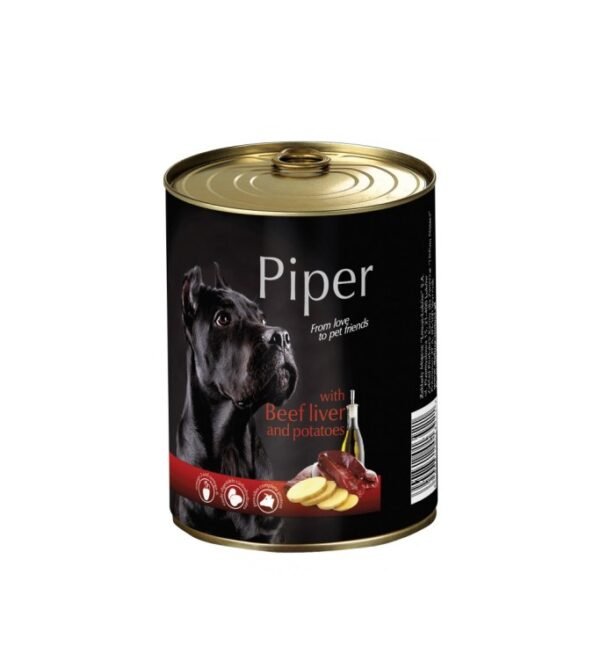Премиум консервирана храна за кучета Piper Adult с телешки дроб и картофи
