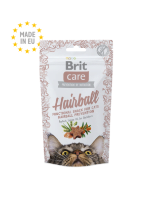 Лакомства за котки BRIT CARE Hairball за да предотврати образуването на космени топки 50 гр.