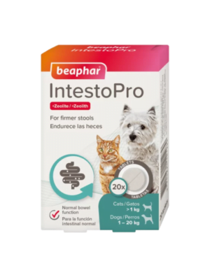 Beaphar IntestoPro таблетки за дребни породи кучета и котки, за подобряване на чревната микрофлора, 20 бр
