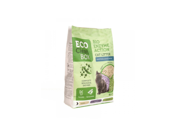 Eco Clean Box Тофу котешка тоалетна с био ензими НАТУРАЛ, 2.5кг 6л