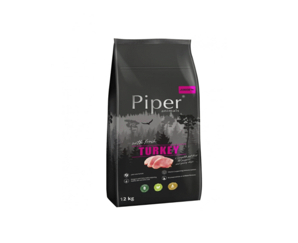 Piper Turkey Junior за кученца до 1 година с прясно пуешко, 12кг